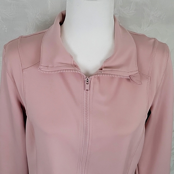Layer8 Qwick-Dry Ladies Lux Knit Jacket Size L Pink Zip Closure 2 Front Pockets - Picture 4 of 8